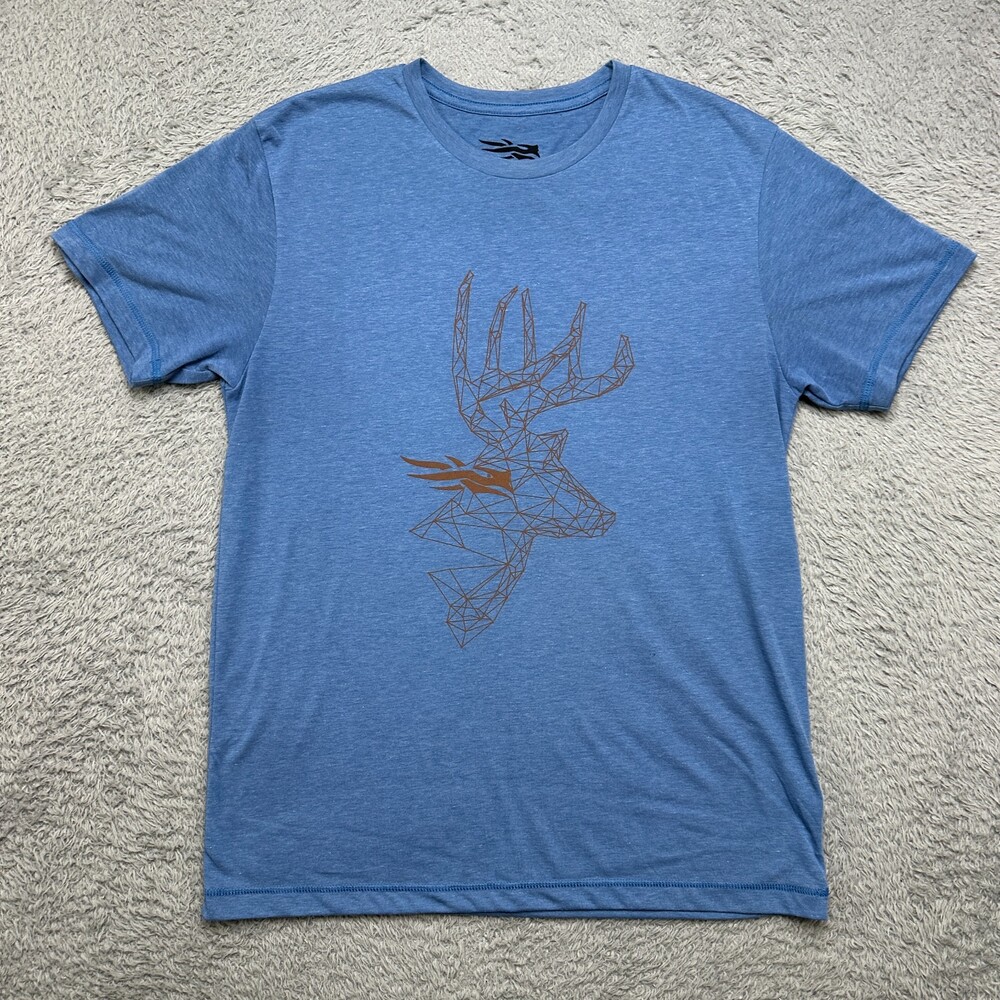 Sitka T-Shirt Mens L Blue Short Sleeve Crew Neck Hunting Deer Outdoors